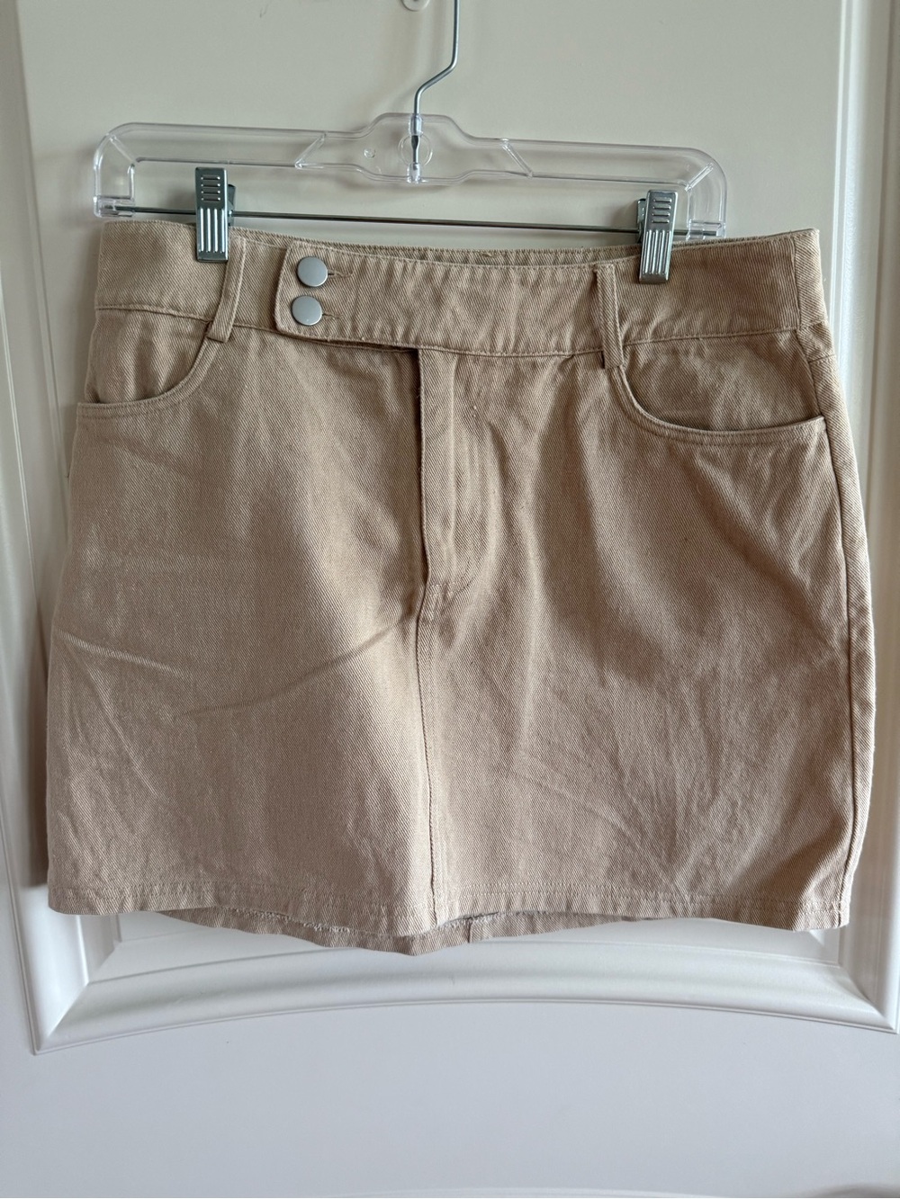 Beige Midi Denim Skirt - Neutral Women's Skirt